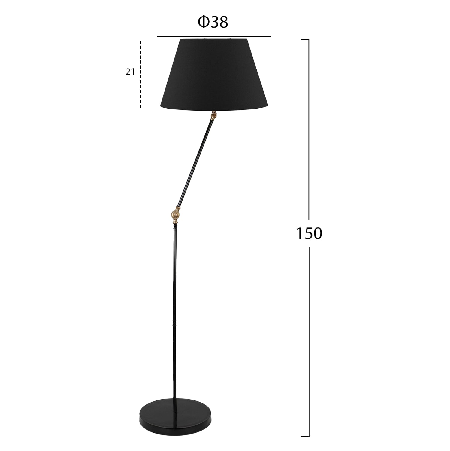 ΦΩΤΙΣΤΙΚΟ ΔΑΠΕΔΟΥ ΜΕΤΑΛΛΙΚΟ ΜΑΥΡΟ HM7611.01 Φ38x150 εκ. - Pakobazaar