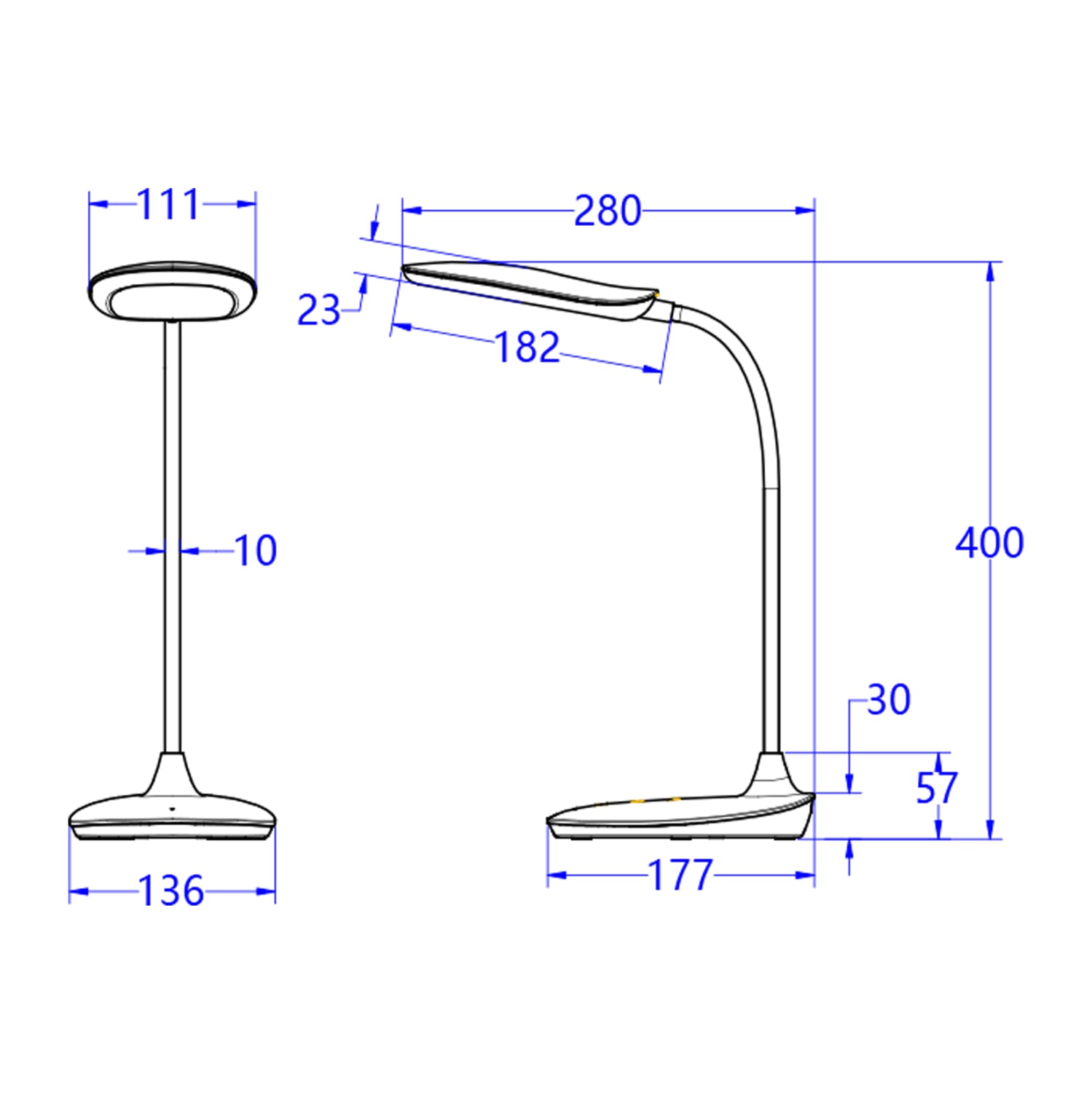 ΦΩΤΙΣΤΙΚΟ ΓΡΑΦΕΙΟΥ LED BLAIN HM4444.02 ΜΑΥΡΟ ABS 13,6x17,7x40Υ εκ. - Pakobazaar