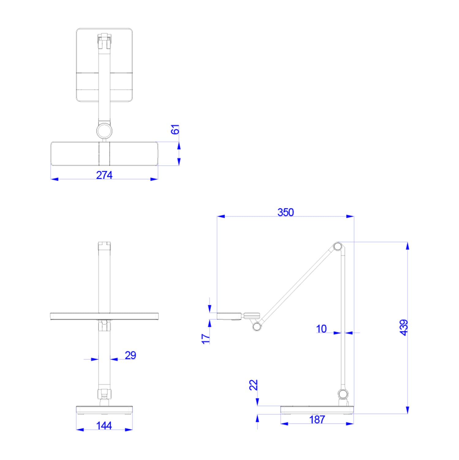 ΦΩΤΙΣΤΙΚΟ ΓΡΑΦΕΙΟΥ LED BLAIN PRO HM4461.02 ΜΑΥΡΟ ΜΑΤ ABS 35x43,9Υεκ. - Pakobazaar