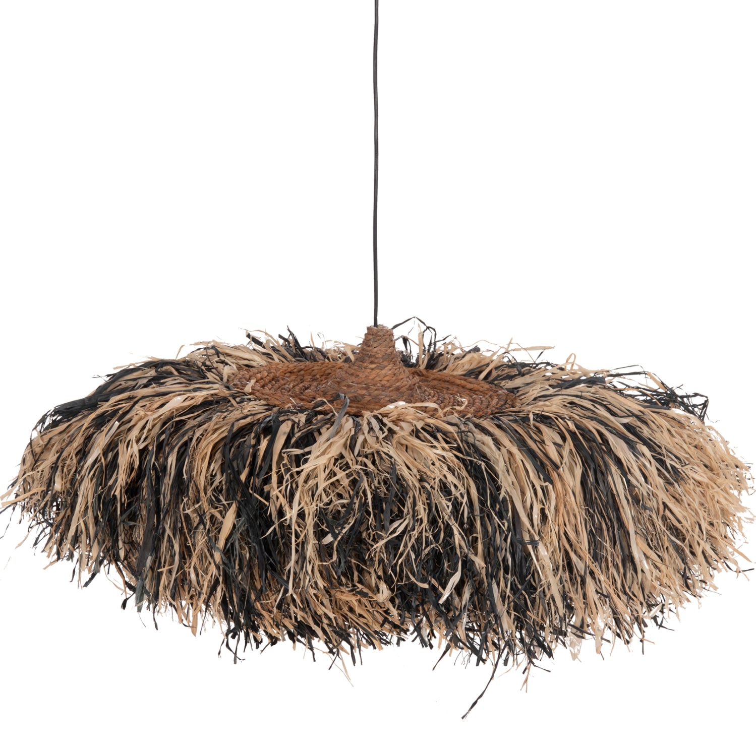 ΦΩΤΙΣΤΙΚΟ ΟΡΟΦΗΣ ORDEM HM4715 ΚΑΠΕΛΟ ΙΝΕΣ SISAL & ΜΠΑΝΑΝΑΣ-ΜΑΥΡΟ & ΦΥΣΙΚΟ Φ75εκ - Pakobazaar