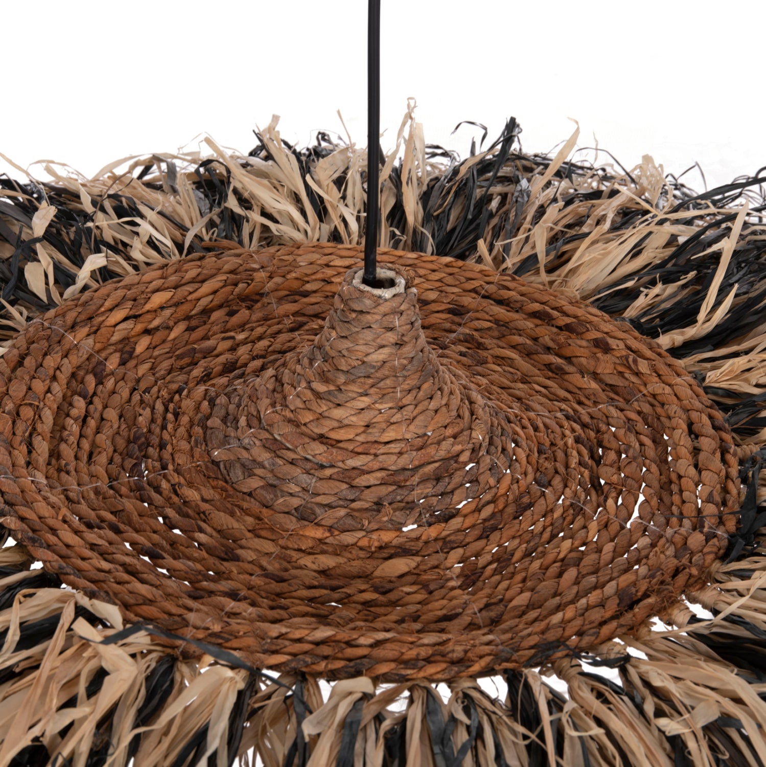 ΦΩΤΙΣΤΙΚΟ ΟΡΟΦΗΣ ORDEM HM4715 ΚΑΠΕΛΟ ΙΝΕΣ SISAL & ΜΠΑΝΑΝΑΣ-ΜΑΥΡΟ & ΦΥΣΙΚΟ Φ75εκ - Pakobazaar