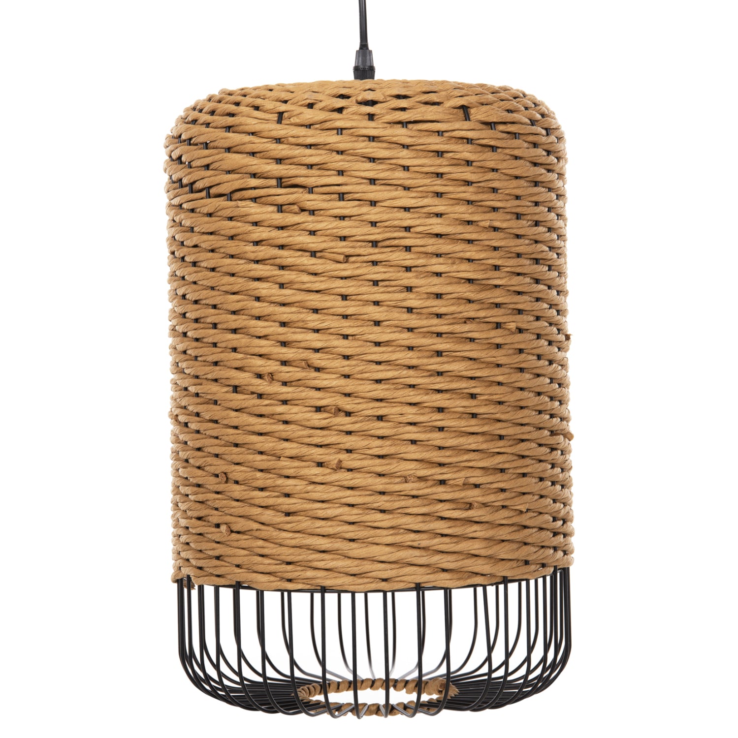 ΦΩΤΙΣΤΙΚΟ ΟΡΟΦΗΣ ΚΡΕΜΑΣΤΟ HM4340 PAPER ROPE ΜΠΕΖ-ΜΑΥΡΟ ΜΕΤΑΛΛΟ-Φ26x40-120Υεκ. - Pakobazaar