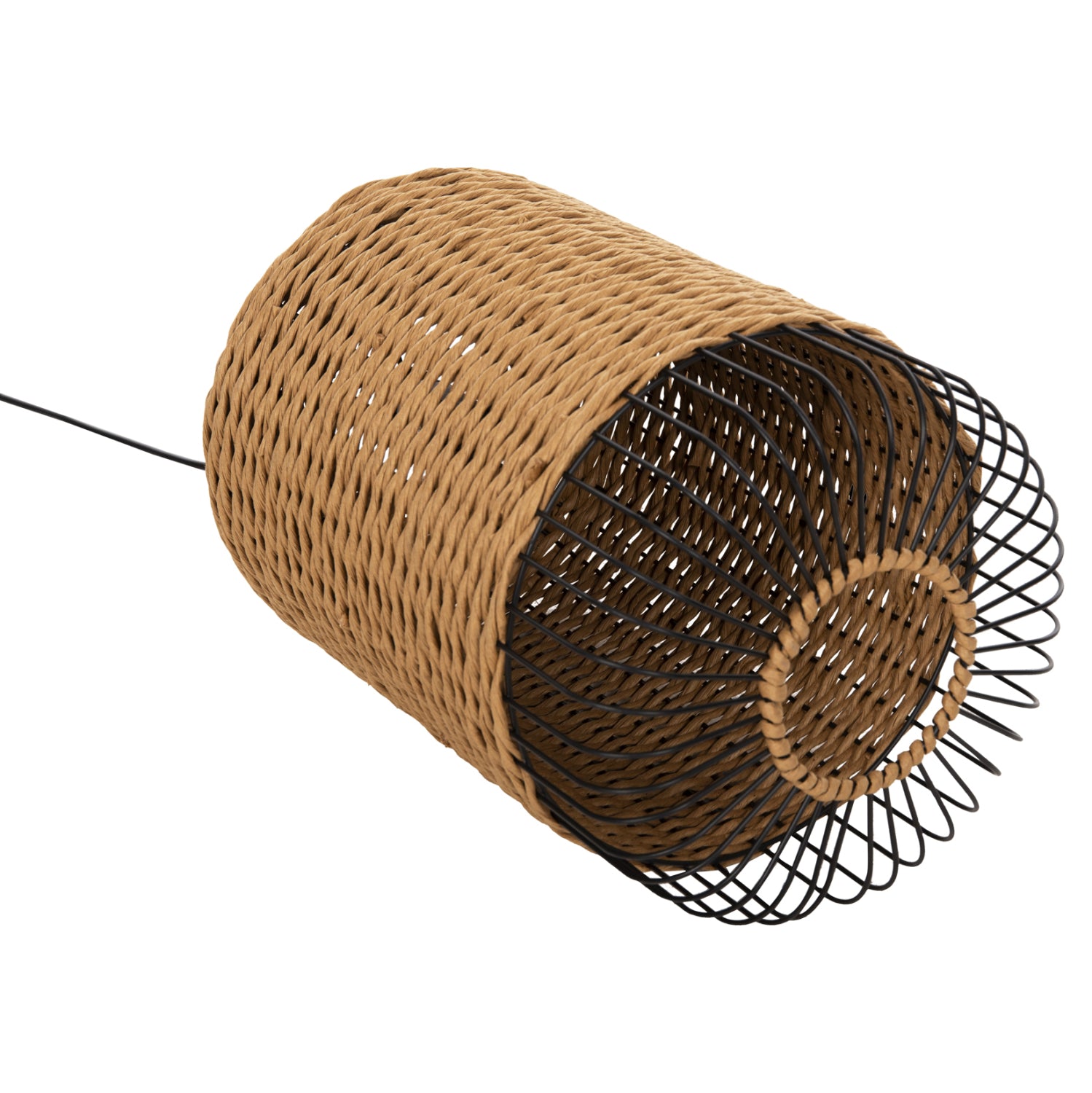 ΦΩΤΙΣΤΙΚΟ ΟΡΟΦΗΣ ΚΡΕΜΑΣΤΟ HM4340 PAPER ROPE ΜΠΕΖ-ΜΑΥΡΟ ΜΕΤΑΛΛΟ-Φ26x40-120Υεκ. - Pakobazaar