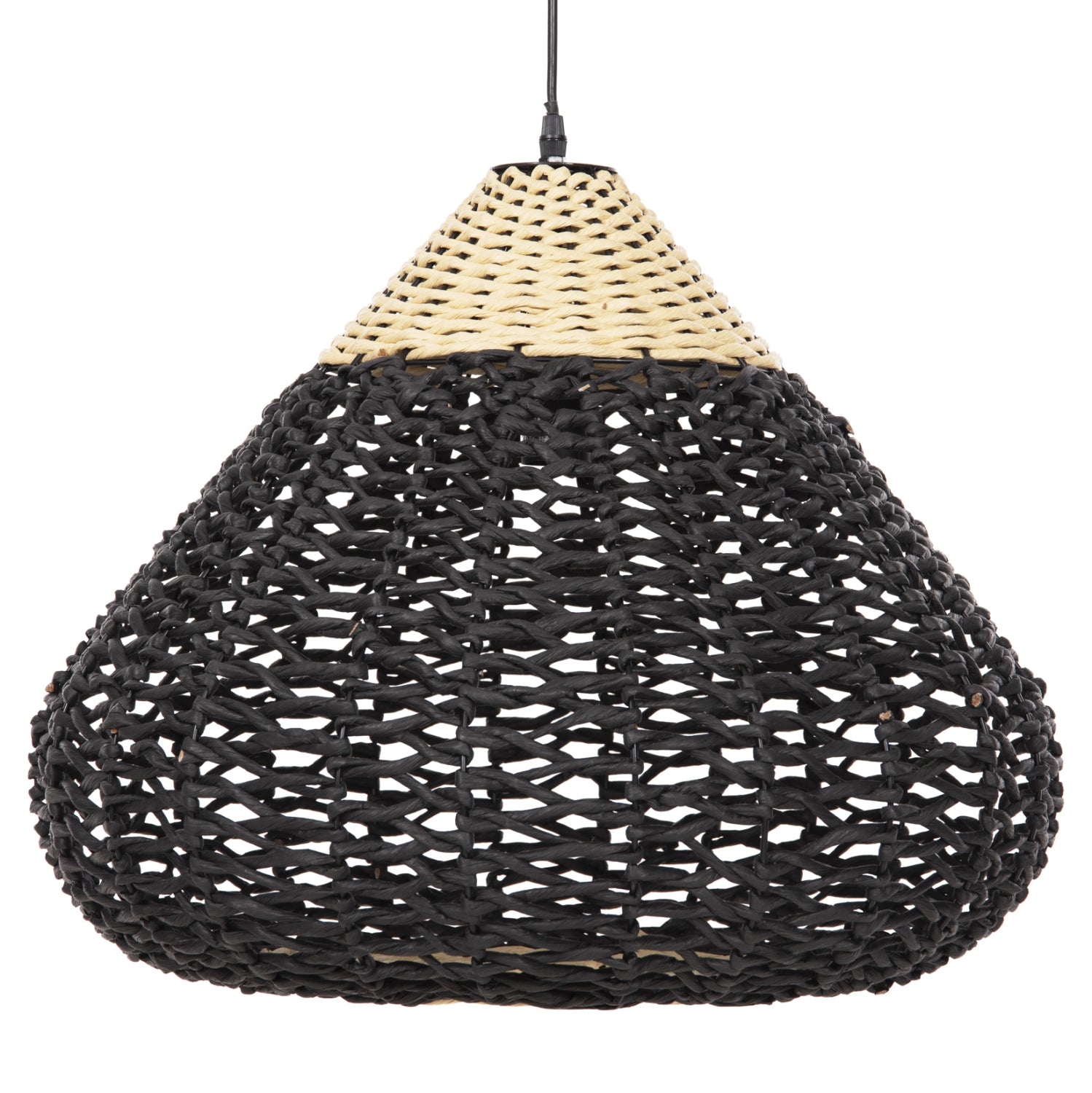 ΦΩΤΙΣΤΙΚΟ ΟΡΟΦΗΣ ΚΡΕΜΑΣΤΟ HM4346 ΑΠΟ PAPER ROPE ΜΠΕΖ ΚΑΙ ΜΑΥΡΟ Φ55,5x44Υεκ. - Pakobazaar