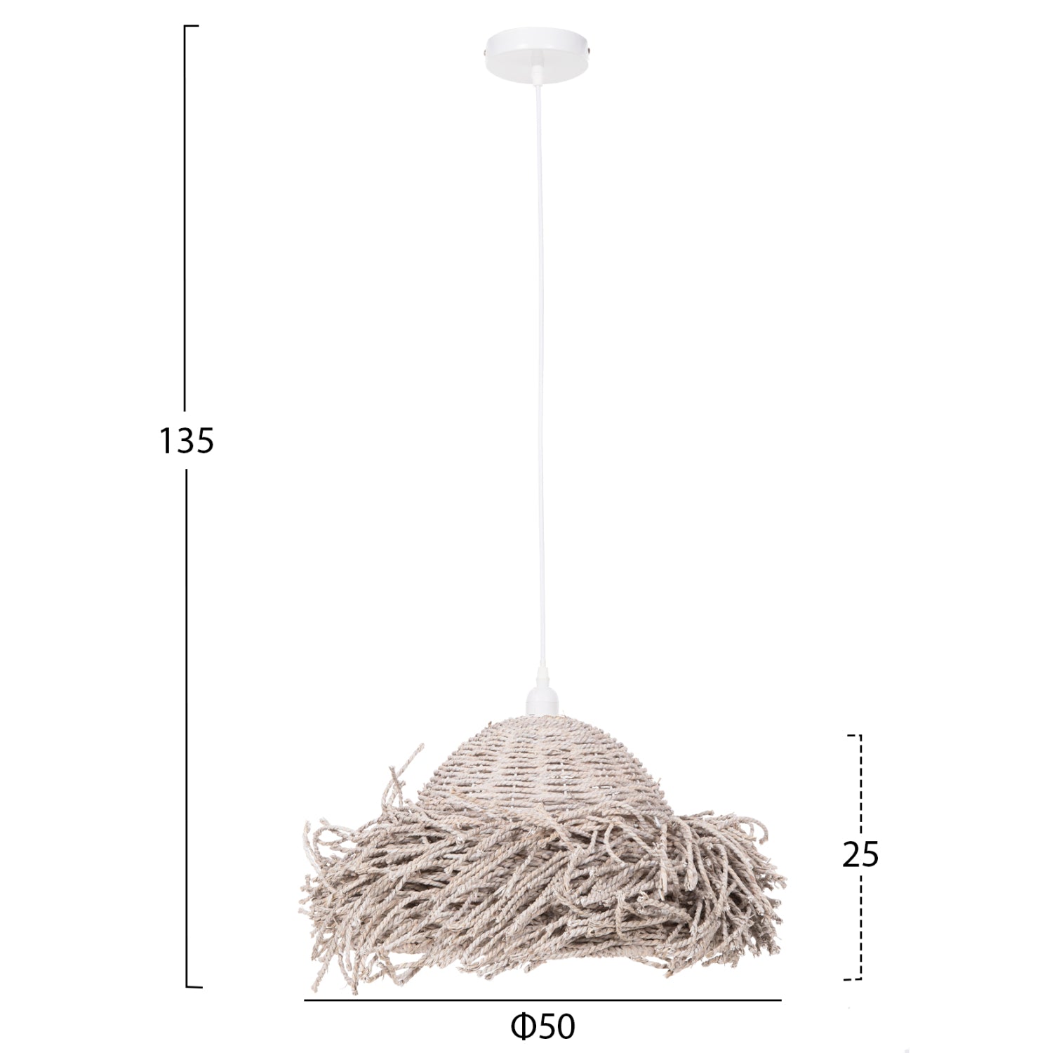 ΦΩΤΙΣΤΙΚΟ ΟΡΟΦΗΣ ΚΡΕΜΑΣΤΟ HM4349 SEAGRASS ΣΕ WHITEWASH ΧΡΩΜΑ Φ50x25-135Υεκ. - Pakobazaar