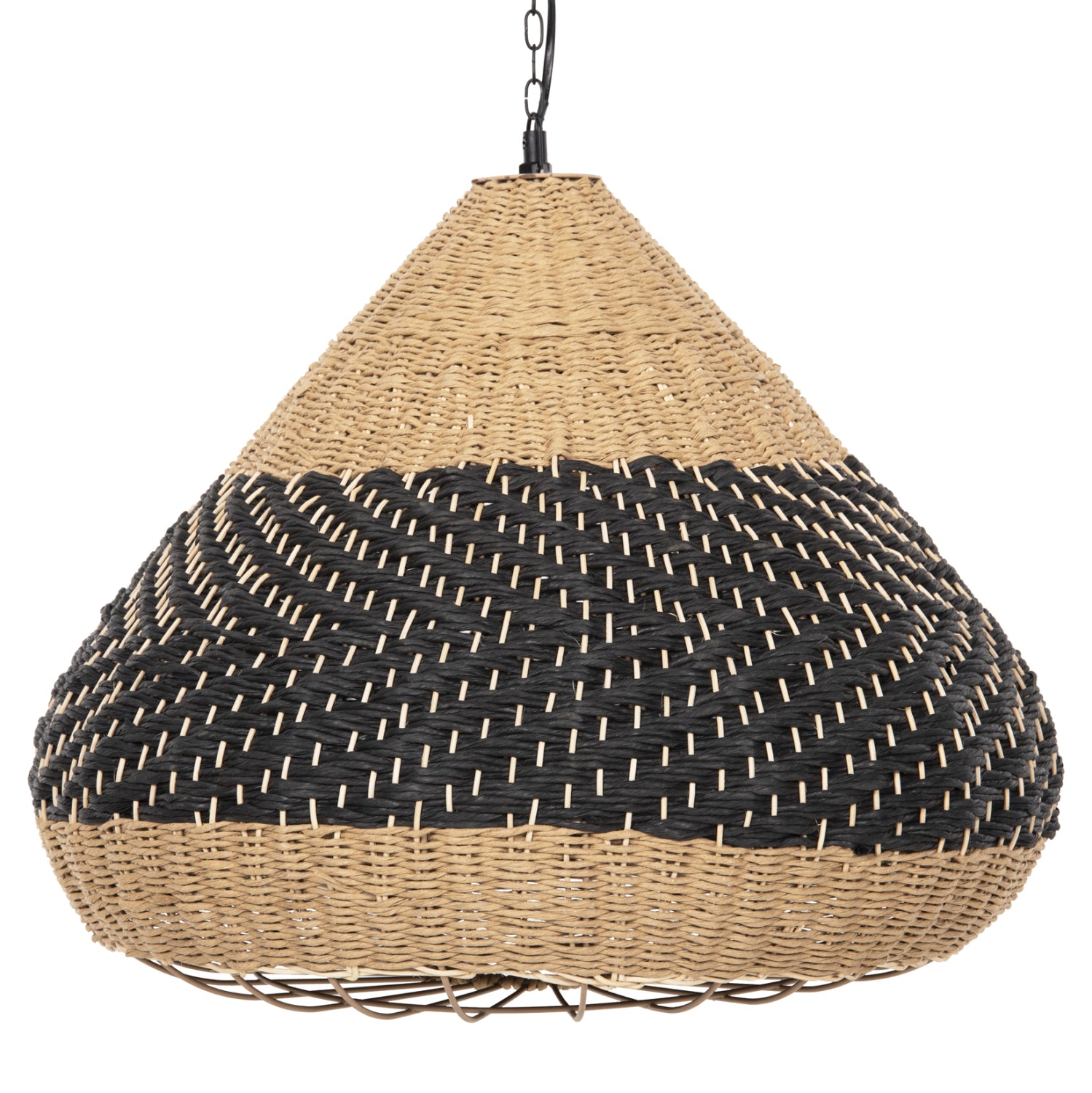ΦΩΤΙΣΤΙΚΟ ΟΡΟΦΗΣ ΚΡΕΜΑΣΤΟ HM4354 ΦΥΣΙΚΟ RAΤΤΑΝ-PAPER ROPE-ΦΥΣΙΚΟ&ΜΑΥΡΟ Φ54x42-145Υεκ. - Pakobazaar
