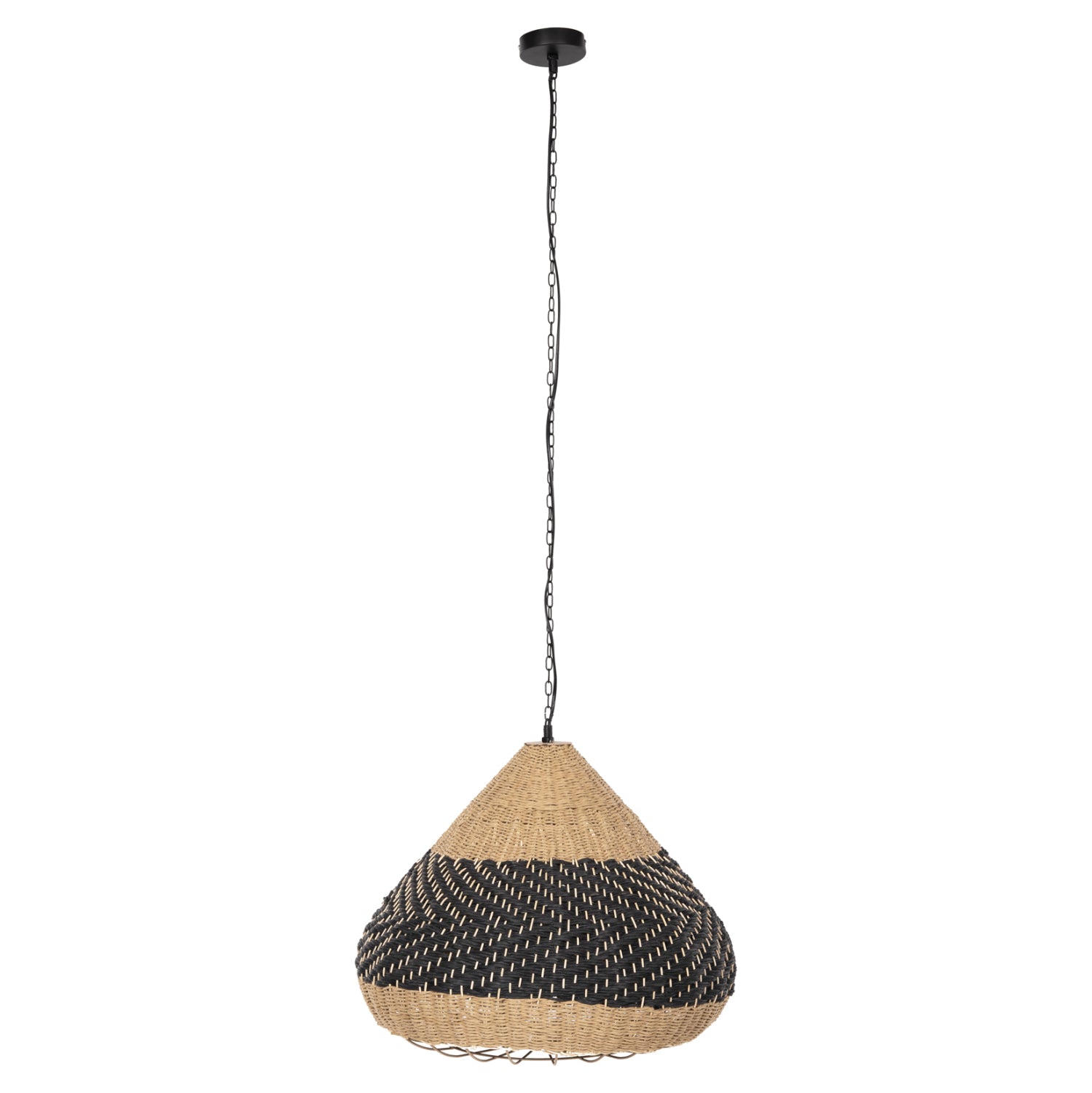 ΦΩΤΙΣΤΙΚΟ ΟΡΟΦΗΣ ΚΡΕΜΑΣΤΟ HM4354 ΦΥΣΙΚΟ RAΤΤΑΝ-PAPER ROPE-ΦΥΣΙΚΟ&ΜΑΥΡΟ Φ54x42-145Υεκ. - Pakobazaar