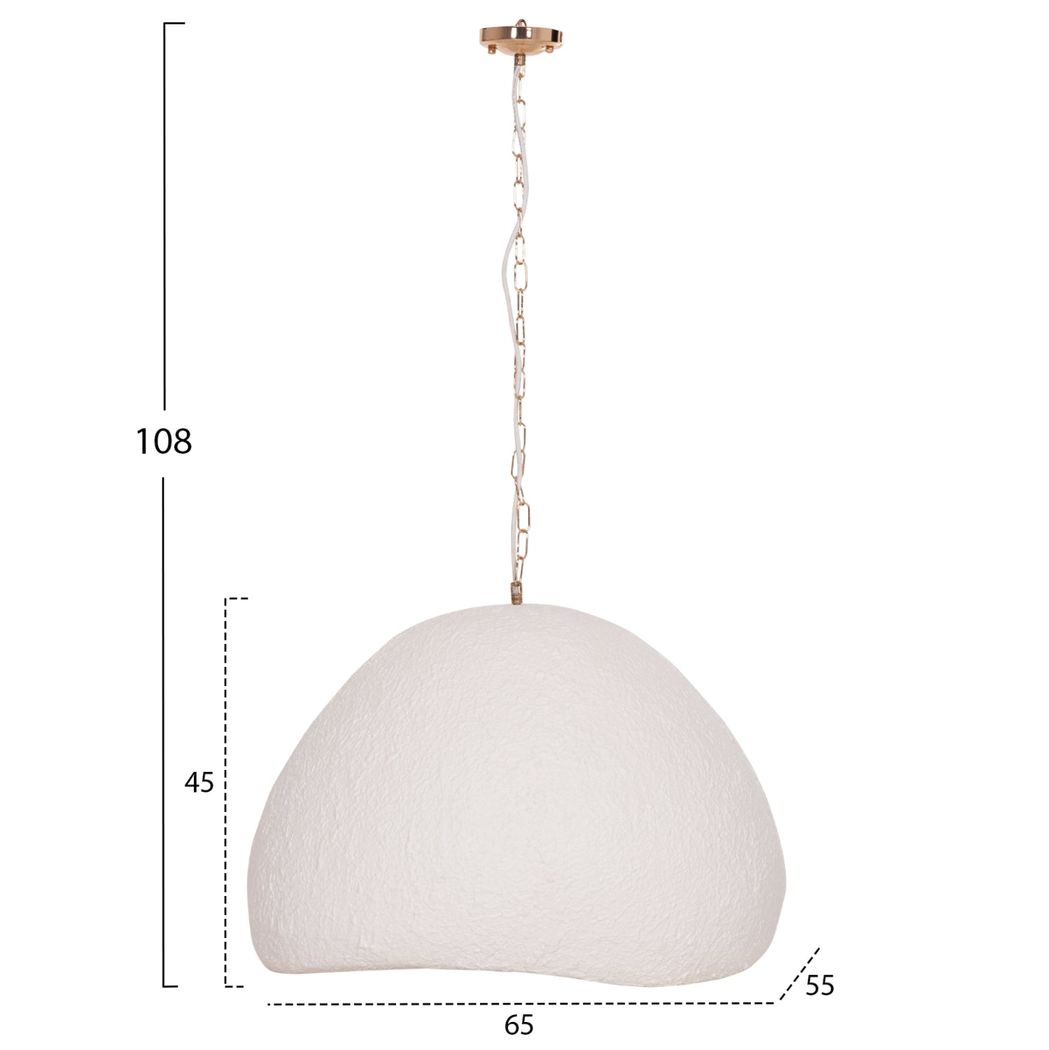 ΦΩΤΙΣΤΙΚΟ ΟΡΟΦΗΣ ΚΡΕΜΑΣΤΟ JAYLEN HM4703.02L FIBER CEMENT ΛΕΥΚΟ 65x55x45Υεκ. - Pakobazaar