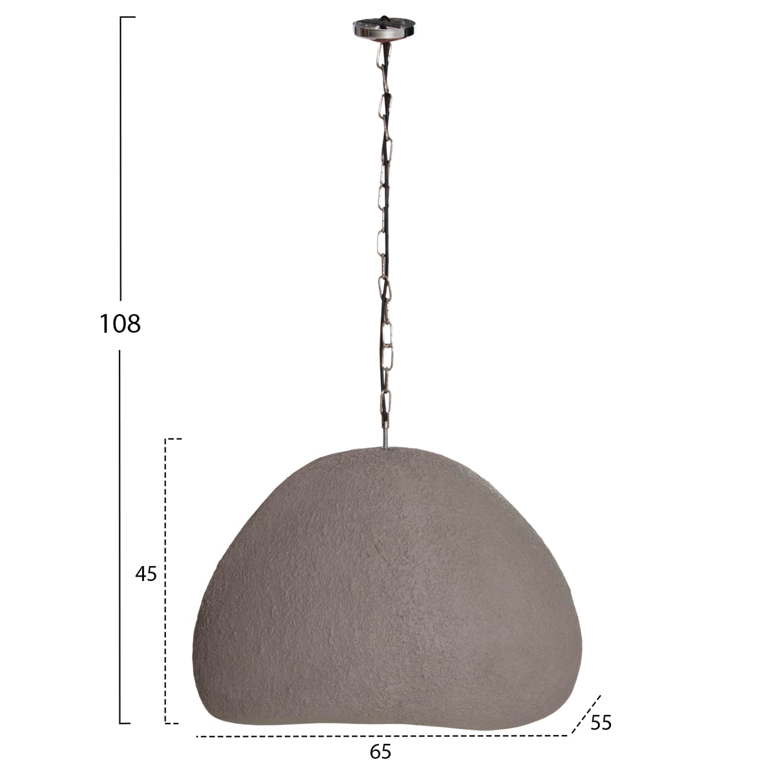 ΦΩΤΙΣΤΙΚΟ ΟΡΟΦΗΣ ΚΡΕΜΑΣΤΟ JAYLEN HM4703.03L FIBER CEMENT ΓΚΡΙ 65x55x45Υεκ. - Pakobazaar