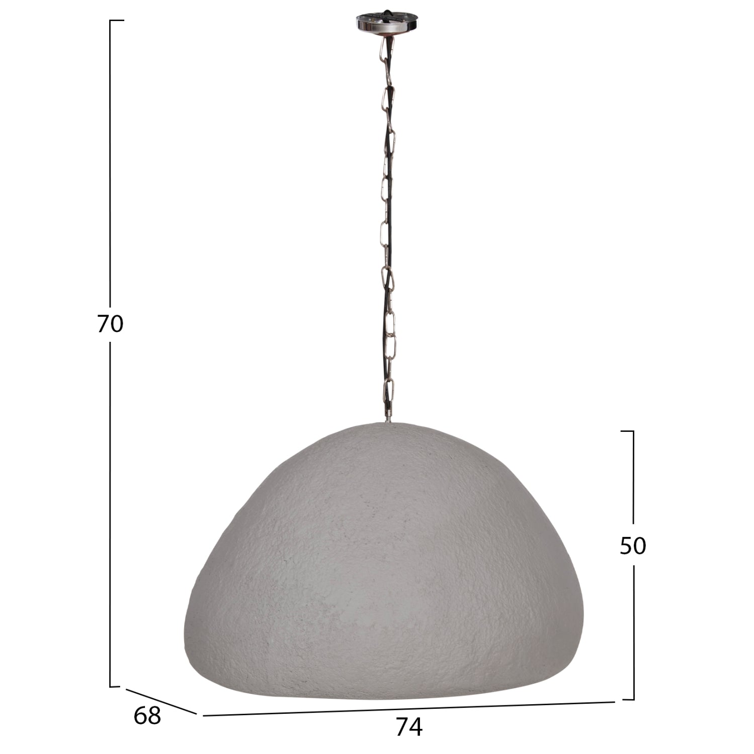 ΦΩΤΙΣΤΙΚΟ ΟΡΟΦΗΣ ΚΡΕΜΑΣΤΟ JAYLEN HM4703.03XL FIBER CEMENT ΓΚΡΙ 74x68x50-70Υεκ. - Pakobazaar