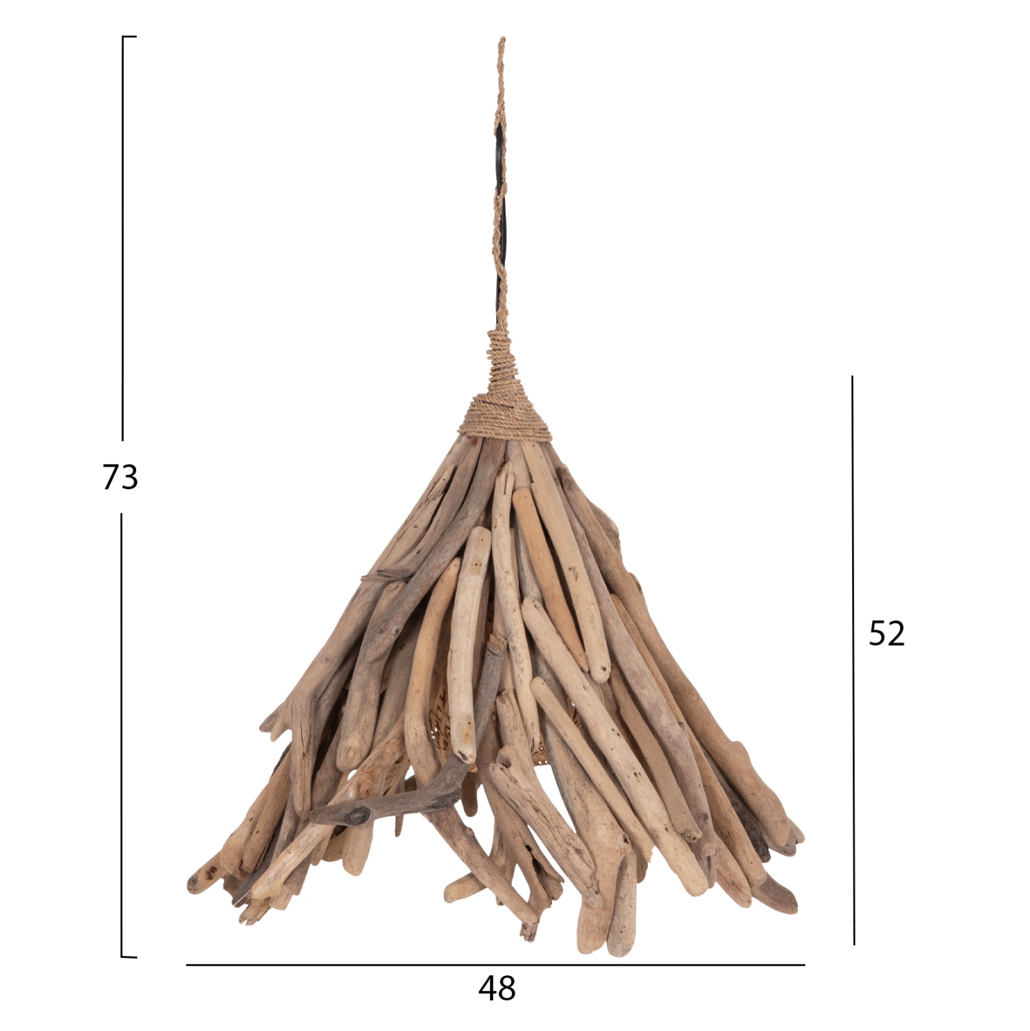 ΦΩΤΙΣΤΙΚΟ ΟΡΟΦΗΣ ΚΡΕΜΑΣΤΟ TREIT HM4875 DRIFTWOOD ΣΕ ΦΥΣΙΚΟ 48x54x52-73Υεκ [1xΕ27] - Pakobazaar