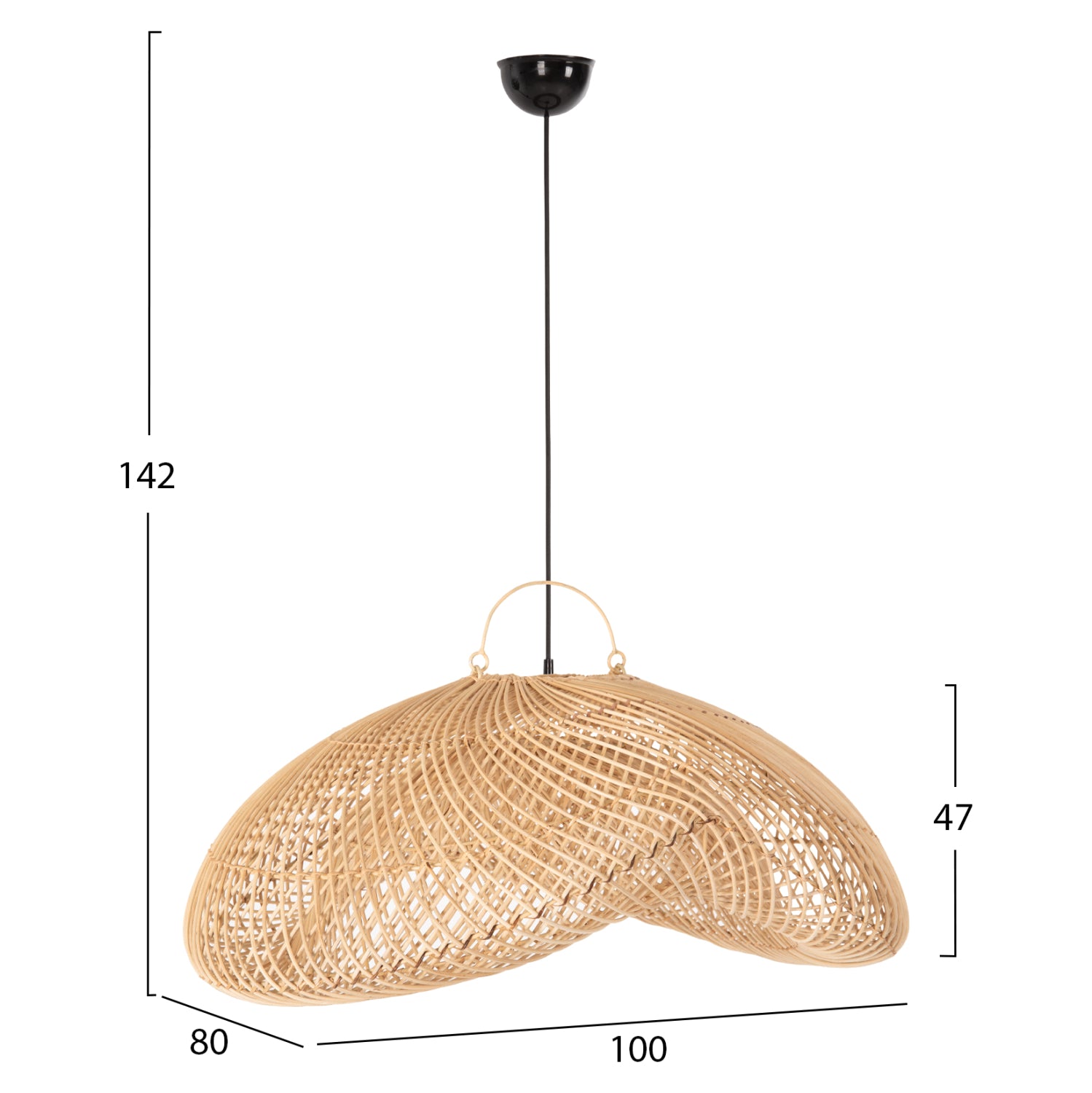ΦΩΤΙΣΤΙΚΟ ΟΡΟΦΗΣ ΚΡΕΜΑΣΤΟ PERK HM7861 RATTAN ΣΕ ΦΥΣΙΚΟ ΧΡΩΜΑ 100x80x142Υ εκ. - Pakobazaar