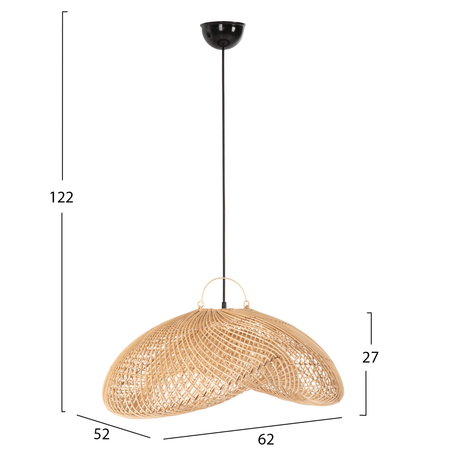 ΦΩΤΙΣΤΙΚΟ ΟΡΟΦΗΣ ΚΡΕΜΑΣΤΟ HM7862 RATTAN ΣΕ ΦΥΣΙΚΟ ΧΡΩΜΑ 62x52x122Υεκ. - Pakobazaar