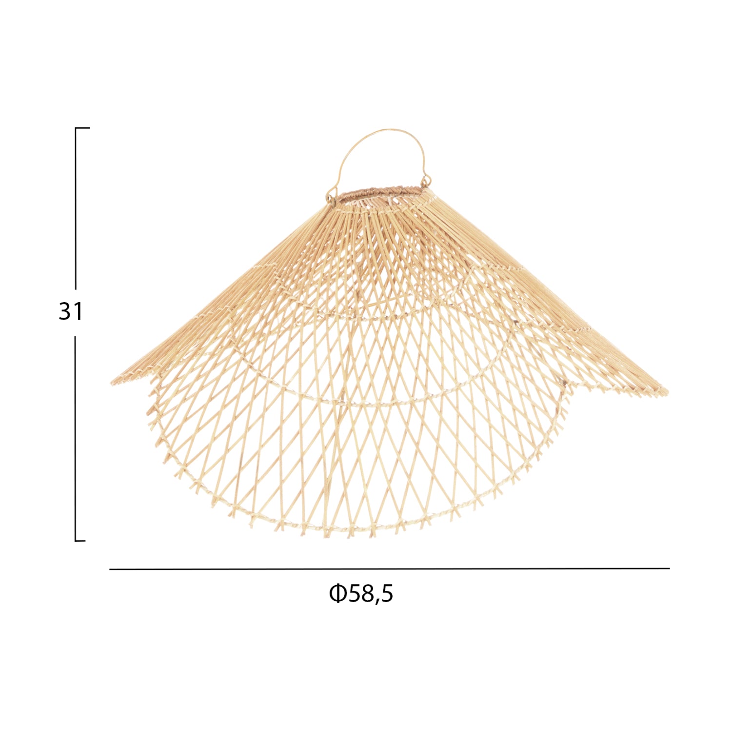 ΦΩΤΙΣΤΙΚΟ ΟΡΟΦΗΣ ΚΡΕΜΑΣΤΟ HM7878.02 RATTAN ΣΕ ΦΥΣΙΚΟ ΧΡΩΜΑ Φ58,5x31Yεκ - Pakobazaar