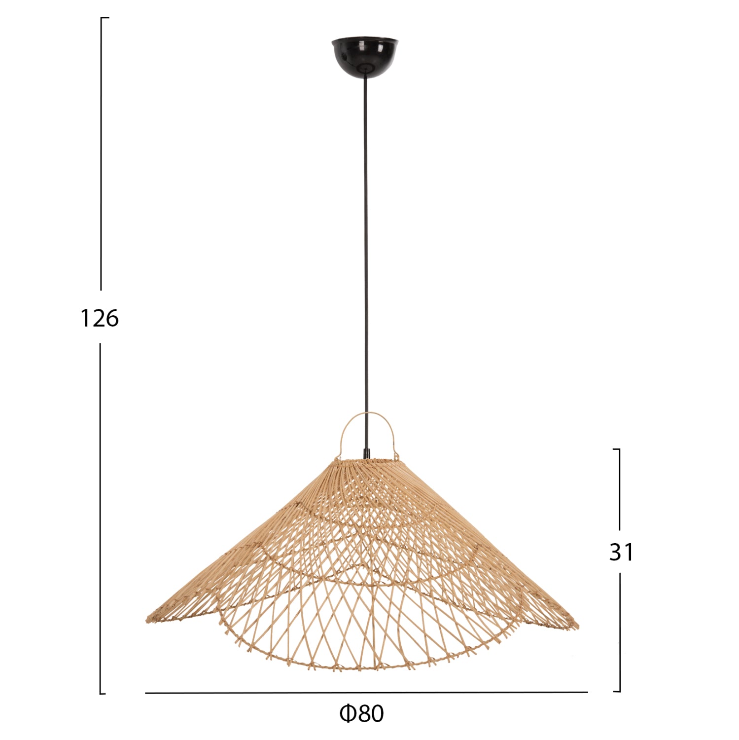 ΦΩΤΙΣΤΙΚΟ ΟΡΟΦΗΣ ΚΡΕΜΑΣΤΟ HM7879.02 RATTAN ΣΕ ΦΥΣΙΚΟ ΧΡΩΜΑ Φ80x126Υ εκ. - Pakobazaar