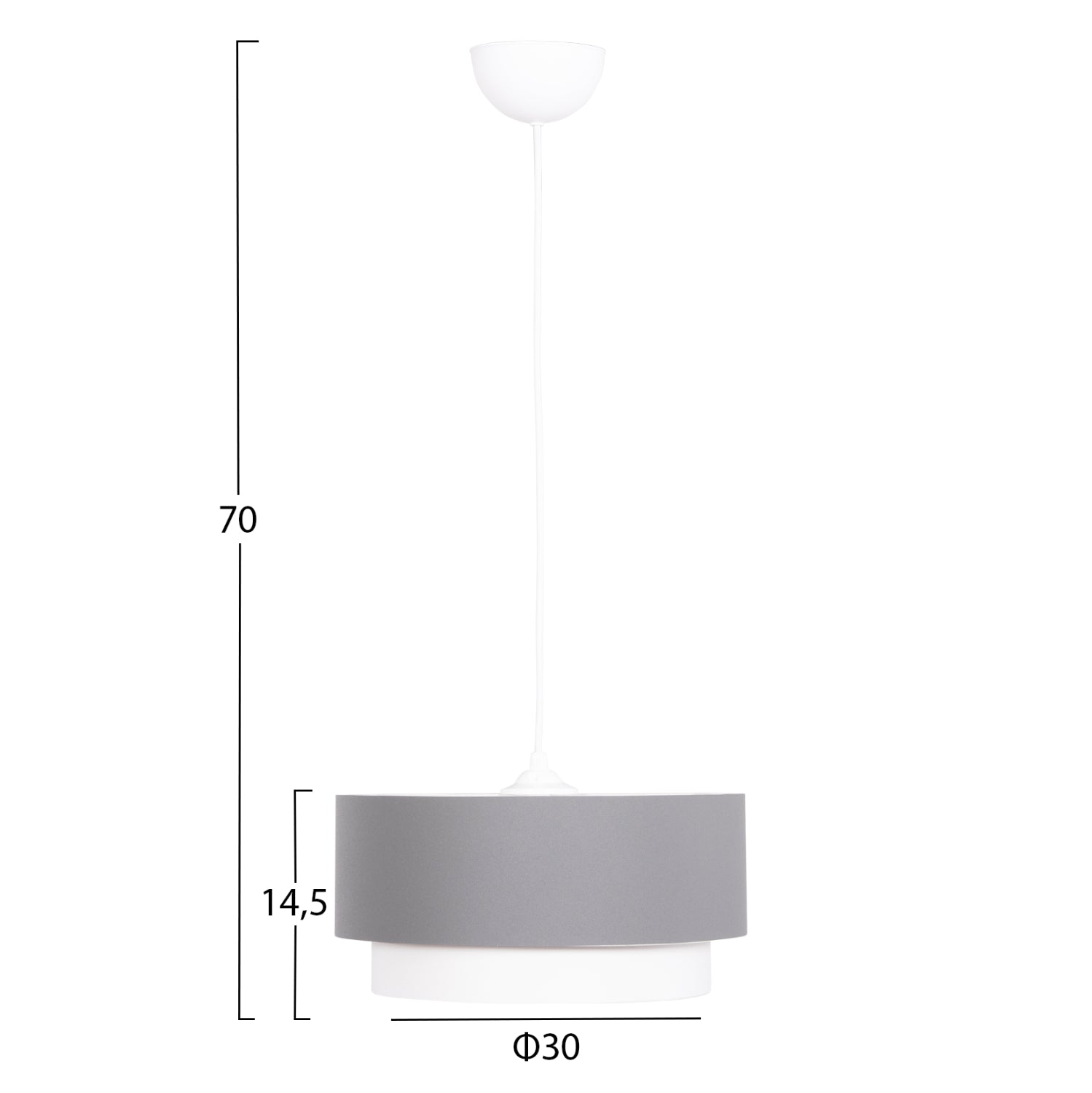 ΦΩΤΙΣΤΙΚΟ ΟΡΟΦΗΣ ΚΥΛΙΝΔΡΙΚΟ KRIKS HM4706.01 PVC ΣΕ ΛΕΥΚΟ-ΓΚΡΙ Φ30x70Υεκ. - Pakobazaar