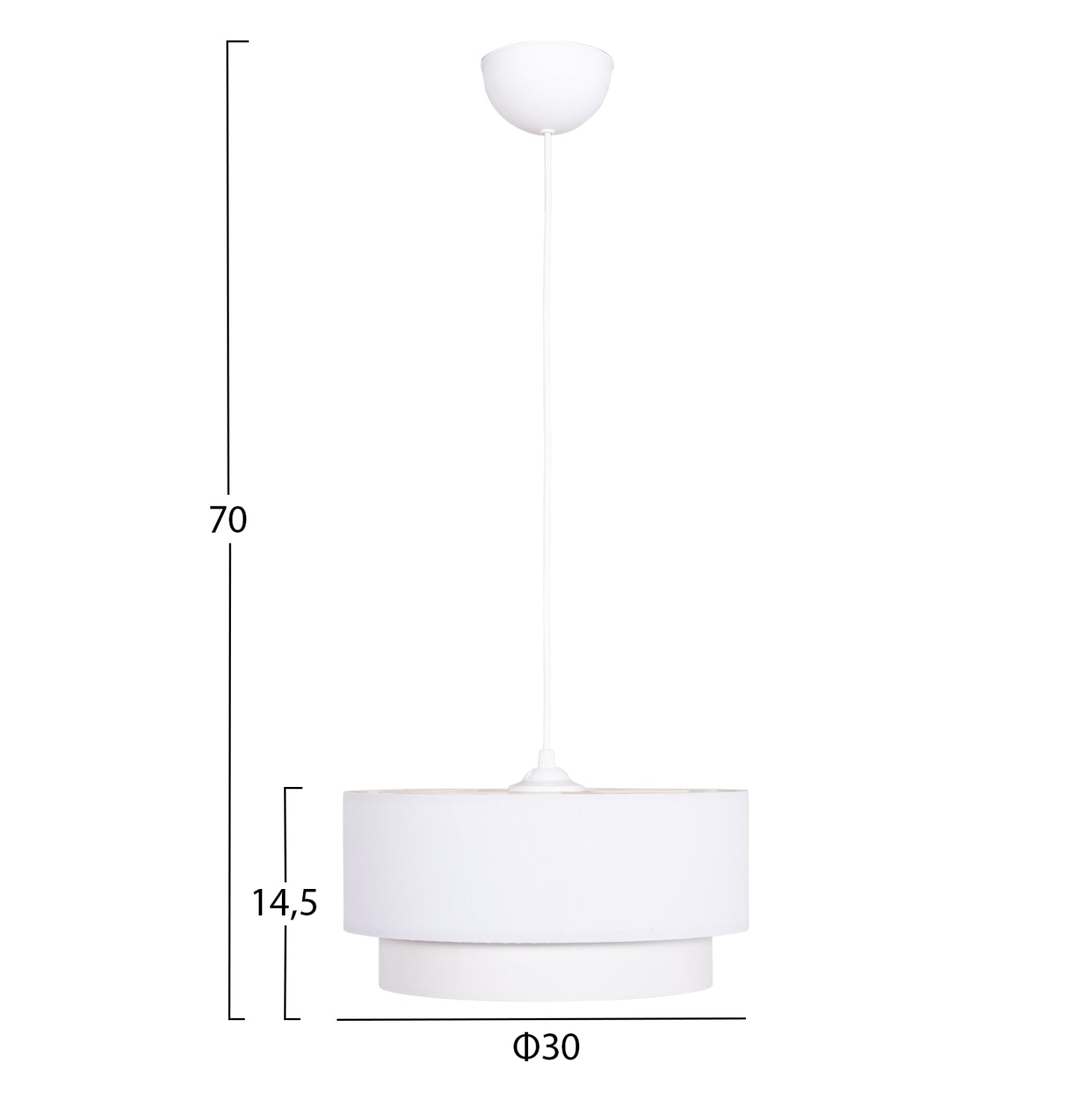 ΦΩΤΙΣΤΙΚΟ ΟΡΟΦΗΣ ΚΥΛΙΝΔΡΙΚΟ KRIKS HM4707.01 PVC ΣΕ ΛΕΥΚΟ Φ30x70Υεκ. - Pakobazaar