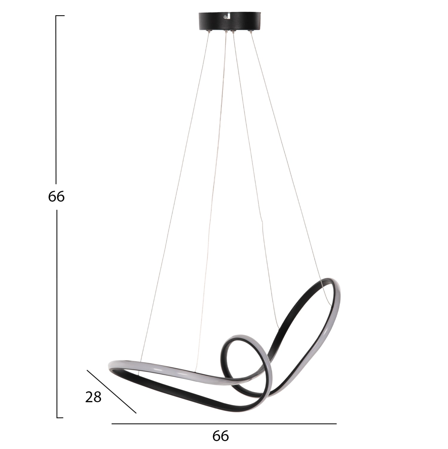 ΦΩΤΙΣΤΙΚΟ ΟΡΟΦΗΣ ΜΑΥΡΟ LED HM7522.03 52x28x66Υ εκ. - Pakobazaar