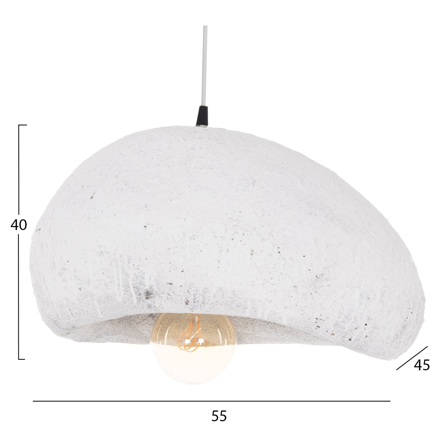 ΦΩΤΙΣΤΙΚΟ ΟΡΟΦΗΣ ΜΕ ΟΨΗ ΠΕΤΡΑΣ STONER (M) HM4418.02 ΛΕΥΚΟ 55x45x40Υεκ. - Pakobazaar