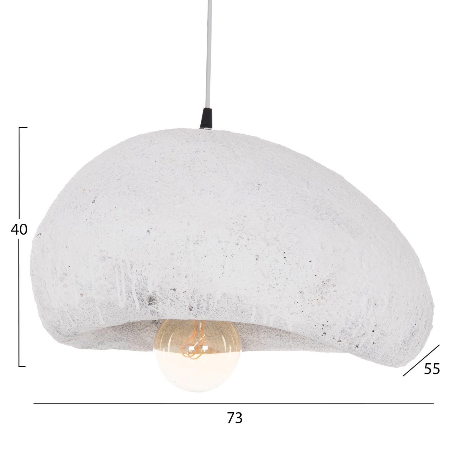 ΦΩΤΙΣΤΙΚΟ ΟΡΟΦΗΣ ΜΕ ΟΨΗ ΠΕΤΡΑΣ STONER (L) HM4419.02 ΛΕΥΚΟ 73x55x40Υεκ. - Pakobazaar