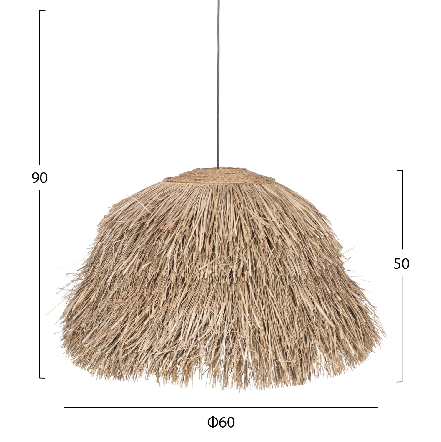 ΦΩΤΙΣΤΙΚΟ ΟΡΟΦΗΣ ΜΕ ΣΧΗΜΑ ΘΑΜΝΟΥ ΑΠΟ PANDAN GRASS ΣΕ ΦΥΣΙΚΟ HM7775 60x60x50Yεκ. - Pakobazaar