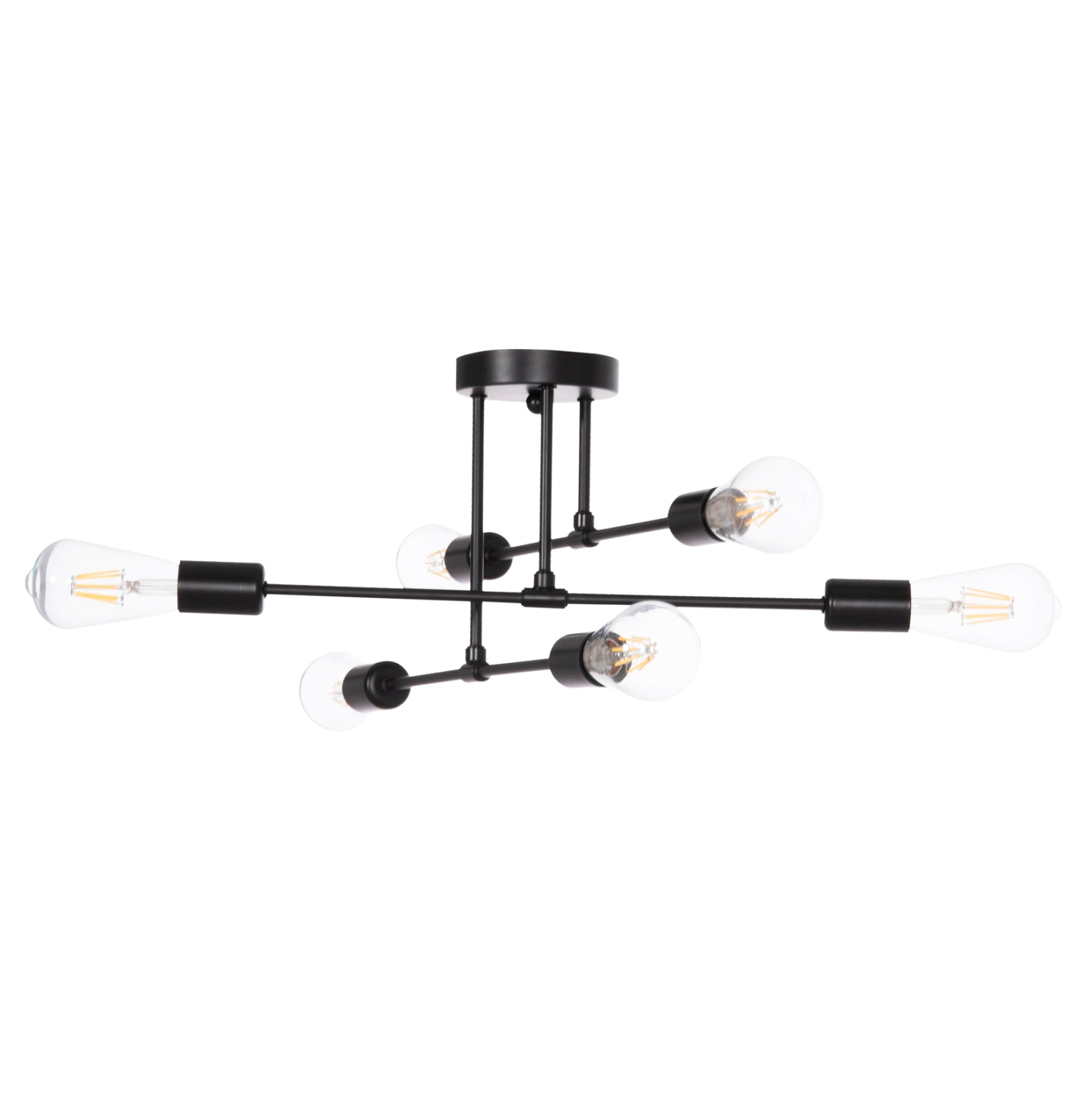 ΦΩΤΙΣΤΙΚΟ ΟΡΟΦΗΣ ΠΟΛΥΦΩΤΟ LIGHTY HM7427.11 ΜΕΤΑΛΛΟ ΣΕ ΜΑΥΡΟ 51x51x23Υεκ. - Pakobazaar