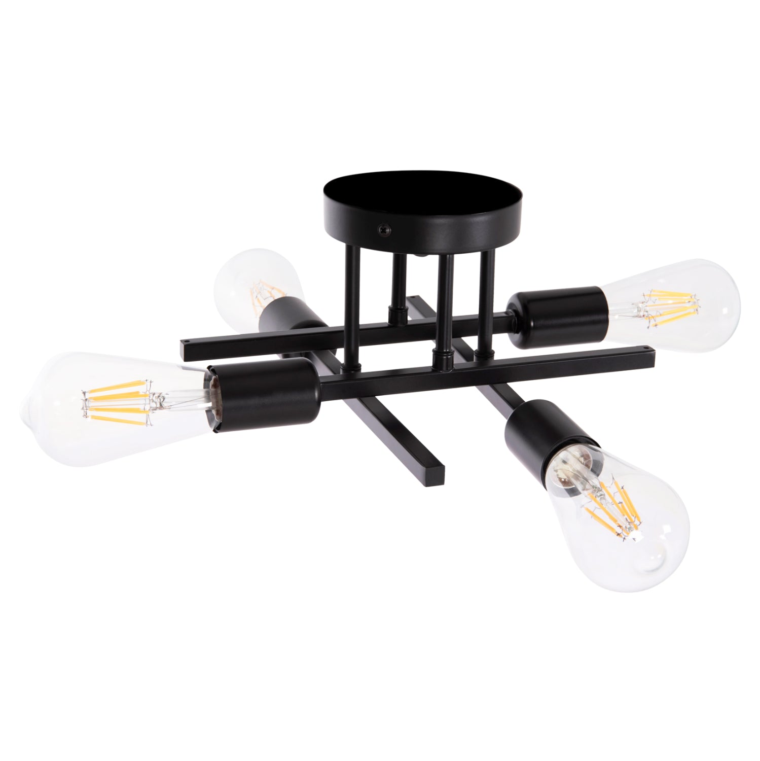 ΦΩΤΙΣΤΙΚΟ ΟΡΟΦΗΣ ΠΟΛΥΦΩΤΟ LIGHTY HM7428.11 ΜΕΤΑΛΛΟ ΣΕ ΜΑΥΡΟ 28x28x15Υεκ. - Pakobazaar
