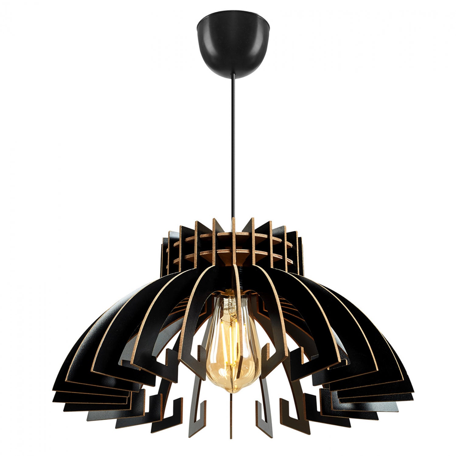 ΦΩΤΙΣΤΙΚΟ ΟΡΟΦΗΣ ΞΥΛΙΝΟ ΚΡΕΜΑΣΤΟ ΜΑΥΡΟ HM7350.03 Φ54x65Υ εκ. - Pakobazaar