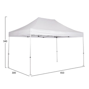 GAZEBO ΕΠΑΓΓΕΛΜΑΤΙΚΟ ΒΑΡΕΩΣ ΤΥΠΟΥ CRESSEN HM6306 ΠΤΥΣΣΟΜΕΝΟ ΑΛΟΥΜΙΝΙΟΥ 3x4,5x3,4Y - Pakobazaar