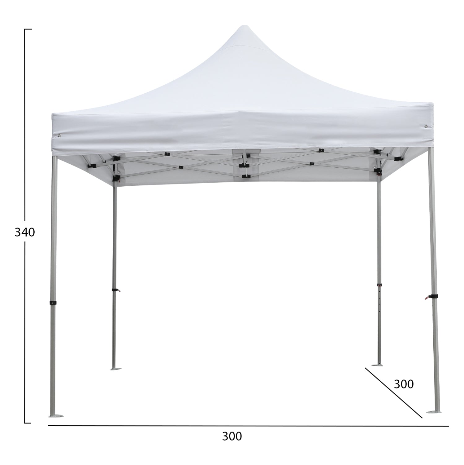 GAZEBO ΕΠΑΓΓΕΛΜΑΤΙΚΟ ΒΑΡΕΩΣ ΤΥΠΟΥ CRESSEN HM6305 ΠΤΥΣΣΟΜΕΝΟ ΑΛΟΥΜΙΝΙΟΥ 3x3x3,4Y - Pakobazaar