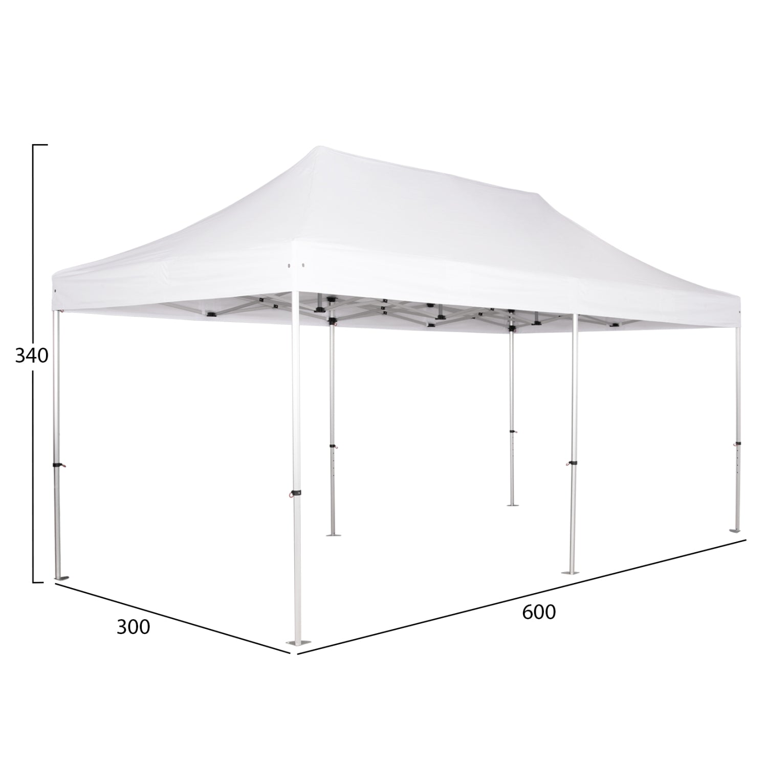 GAZEBO ΕΠΑΓΓΕΛΜΑΤΙΚΟ ΒΑΡΕΩΣ ΤΥΠΟΥ CRESSEN HM6307 ΠΤΥΣΣΟΜΕΝΟ ΑΛΟΥΜΙΝΙΟΥ 3x6x3,4Y - Pakobazaar