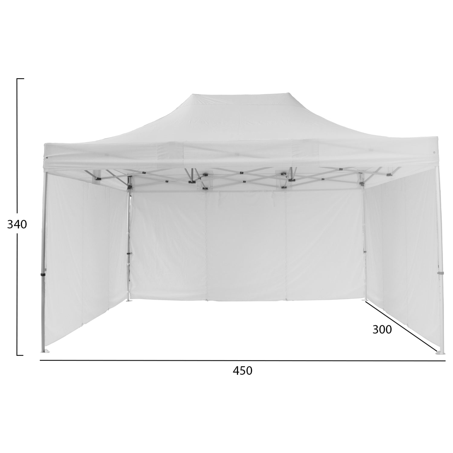 GAZEBO ΕΠΑΓΓΕΛΜΑΤΙΚΟ ΒΑΡΕΩΣ ΤΥΠΟΥ CRESSEN HM21098.01 ΠΤΥΣΣΟΜΕΝΟ ΑΛΟΥΜΙΝΙΟΥ 3x4,5x3,4Yμ - Pakobazaar