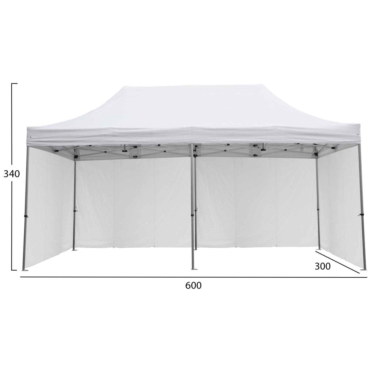 GAZEBO ΕΠΑΓΓΕΛΜΑΤΙΚΟ ΒΑΡΕΩΣ ΤΥΠΟΥ CRESSEN HM21099.01 ΠΤΥΣΣΟΜΕΝΟ ΑΛΟΥΜΙΝΙΟΥ 3x6x3,4Yμ - Pakobazaar