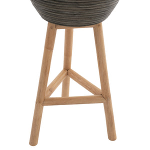 ΓΛΑΣΤΡΑ ΑΠΟ RATTAN ΚΑΙ BAMBOO HM7724 36Χ35Χ95Yεκ.ΦΥΣΙΚΟ - ΠΡΑΣΙΝΟ - Pakobazaar