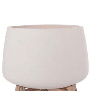 ΓΛΑΣΤΡΑ ΕΣ.ΧΩΡΟΥ FRELLO HM4674.02L ΛΕΥΚΟ FIBER CEMENT--TEAK ΒΑΣΗ 29x29x23,5Υεκ. - Pakobazaar