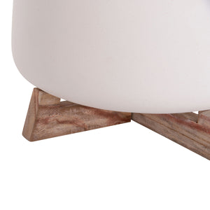 ΓΛΑΣΤΡΑ ΕΣ.ΧΩΡΟΥ FRELLO HM4674.02L ΛΕΥΚΟ FIBER CEMENT--TEAK ΒΑΣΗ 29x29x23,5Υεκ. - Pakobazaar