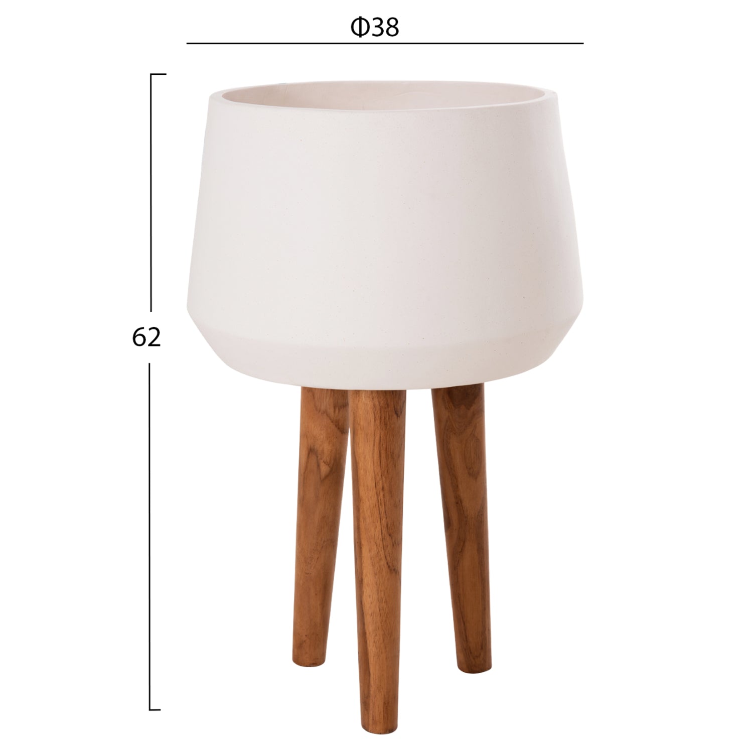 ΓΛΑΣΤΡΑ ΕΣΩΤ.ΧΩΡΟΥ QUAN HM4680.02L FIBER CEMENT ΛΕΥΚΟ--ΒΑΣΗ TEAK Φ38x62Υεκ - Pakobazaar