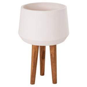 ΓΛΑΣΤΡΑ ΕΣΩΤ.ΧΩΡΟΥ QUAN HM4680.02L FIBER CEMENT ΛΕΥΚΟ--ΒΑΣΗ TEAK Φ38x62Υεκ - Pakobazaar