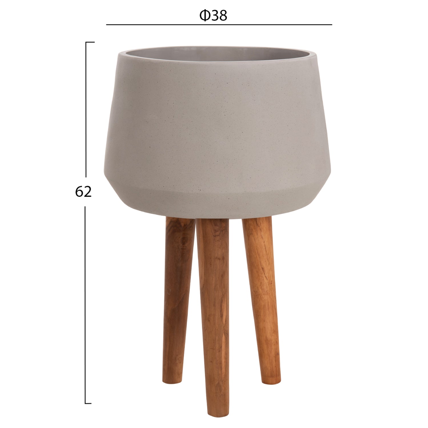 ΓΛΑΣΤΡΑ ΕΣΩΤ.ΧΩΡΟΥ QUAN HM4680.03L FIBER CEMENT ΓΚΡΙ--ΒΑΣΗ TEAK Φ38x62Υεκ - Pakobazaar