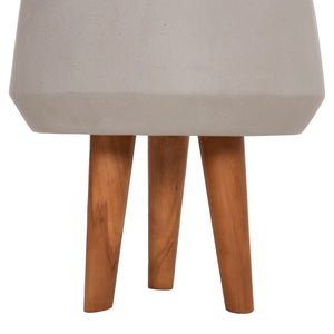 ΓΛΑΣΤΡΑ ΕΣΩΤ.ΧΩΡΟΥ QUAN HM4680.03M FIBER CEMENT ΓΚΡΙ--ΒΑΣΗ TEAK Φ35x50Υεκ - Pakobazaar