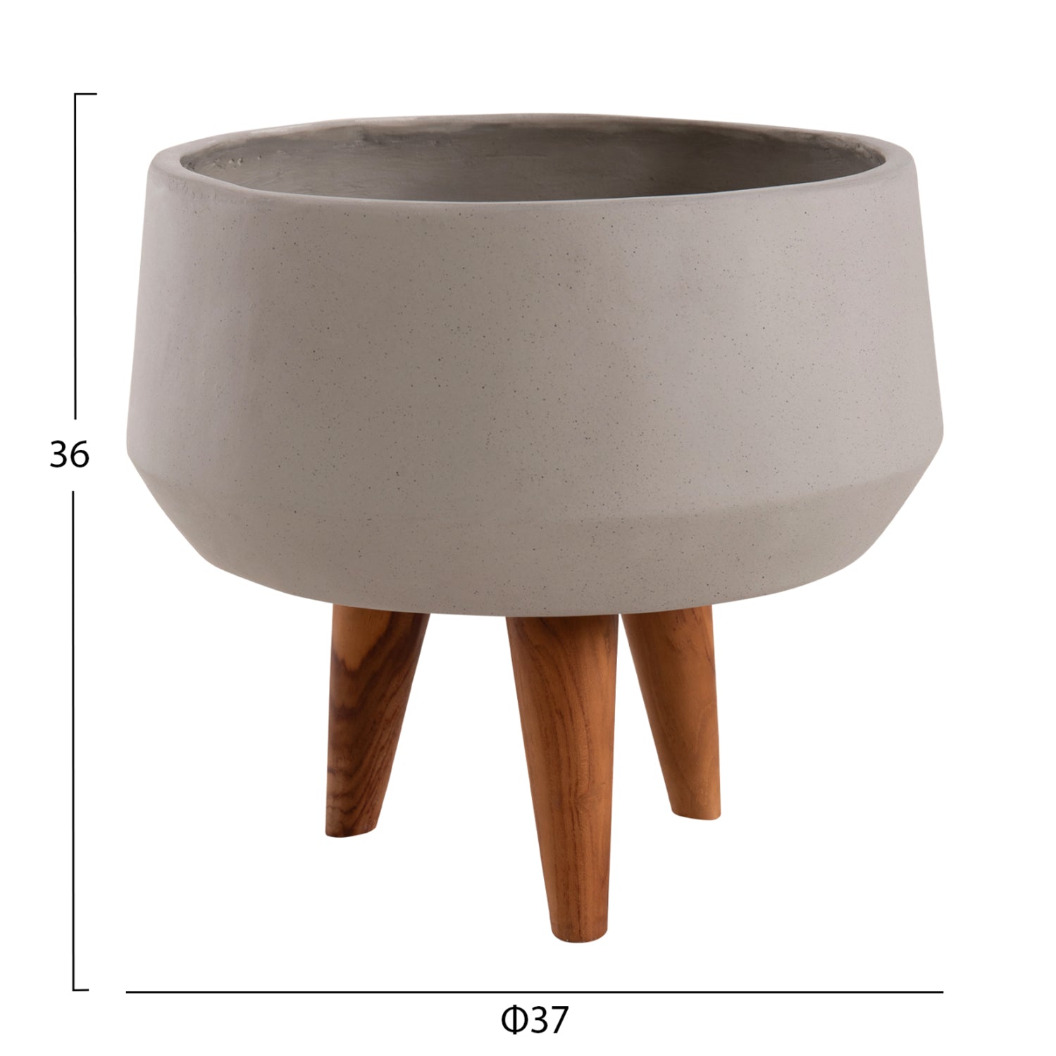ΓΛΑΣΤΡΑ ΕΣΩΤ.ΧΩΡΟΥ QUAN HM4680.03S FIBER CEMENT ΓΚΡΙ--ΒΑΣΗ TEAK Φ37x36Υεκ - Pakobazaar