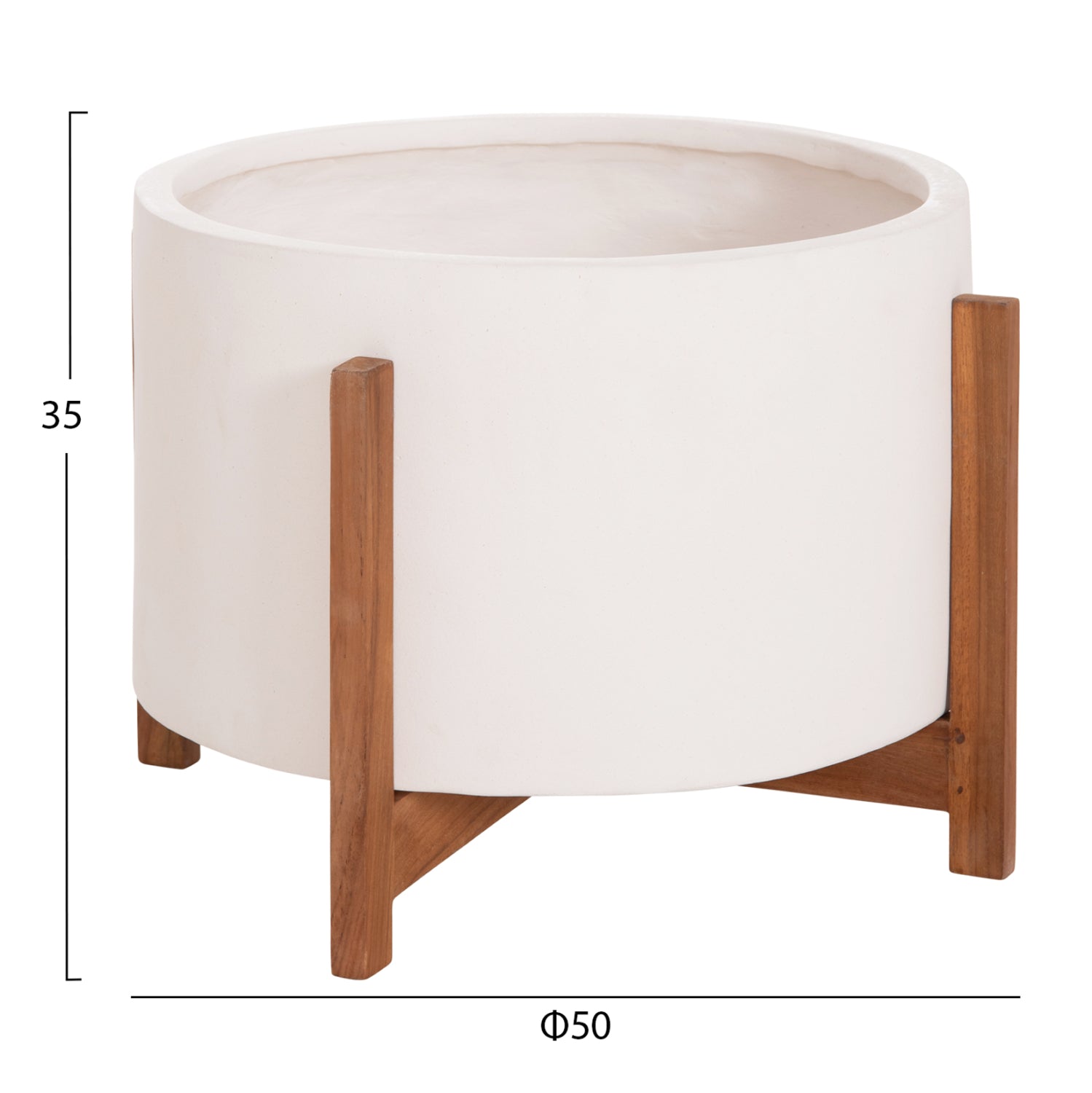 ΓΛΑΣΤΡΑ ΕΣΩΤ.ΧΩΡΟΥ HOFF HM4682.02L FIBER CEMENT ΛΕΥΚΟ-TEAK ΒΑΣΗ Φ50x35Υεκ - Pakobazaar