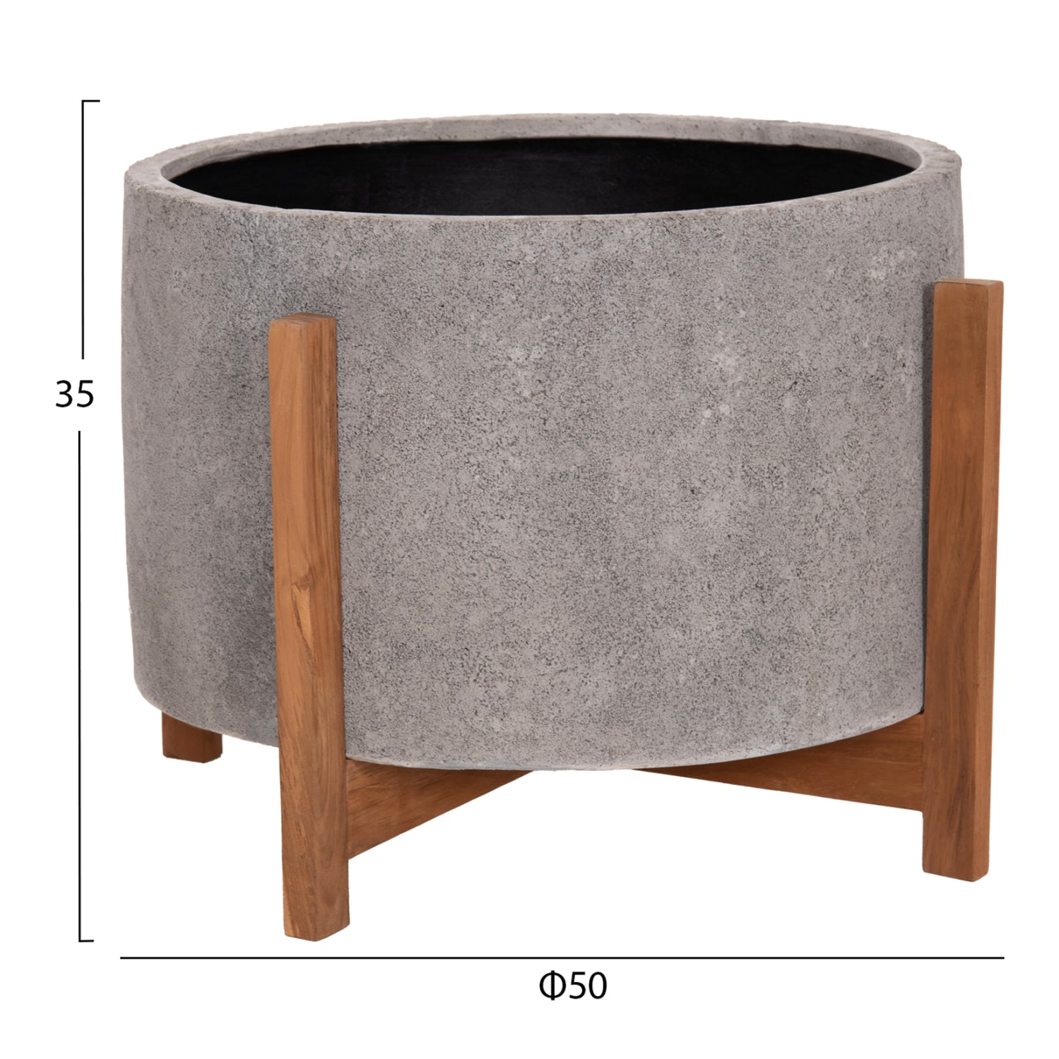 ΓΛΑΣΤΡΑ ΕΣΩΤ.ΧΩΡΟΥ HOFF HM4682.03L FIBER CEMENT ΓΚΡΙ-TEAK ΒΑΣΗ Φ50x35Υεκ - Pakobazaar