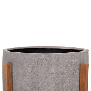 ΓΛΑΣΤΡΑ ΕΣΩΤ.ΧΩΡΟΥ HOFF HM4682.03L FIBER CEMENT ΓΚΡΙ-TEAK ΒΑΣΗ Φ50x35Υεκ - Pakobazaar