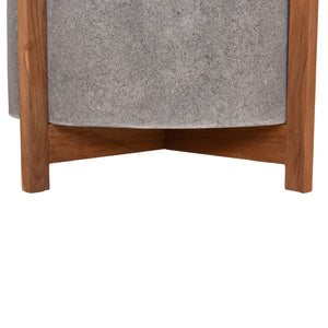 ΓΛΑΣΤΡΑ ΕΣΩΤ.ΧΩΡΟΥ HOFF HM4682.03L FIBER CEMENT ΓΚΡΙ-TEAK ΒΑΣΗ Φ50x35Υεκ - Pakobazaar