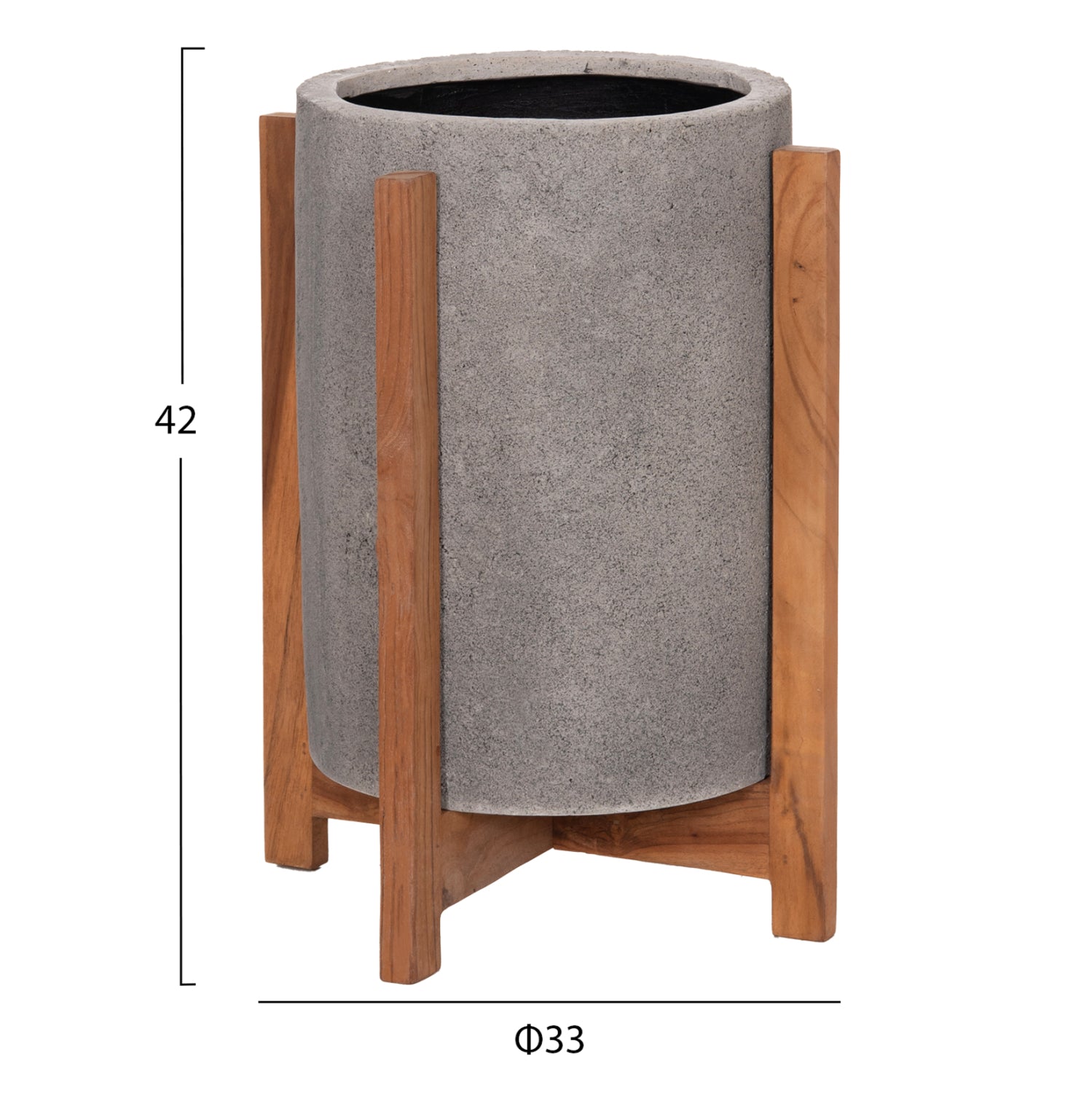 ΓΛΑΣΤΡΑ ΕΣΩΤ.ΧΩΡΟΥ HOFF HM4682.03S FIBER CEMENT ΓΚΡΙ-TEAK ΒΑΣΗ Φ33x42Υεκ - Pakobazaar