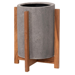 ΓΛΑΣΤΡΑ ΕΣΩΤ.ΧΩΡΟΥ HOFF HM4682.03S FIBER CEMENT ΓΚΡΙ-TEAK ΒΑΣΗ Φ33x42Υεκ - Pakobazaar