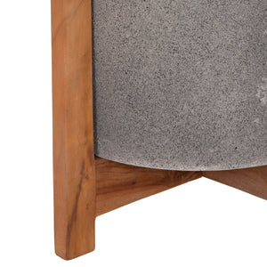 ΓΛΑΣΤΡΑ ΕΣΩΤ.ΧΩΡΟΥ HOFF HM4682.03S FIBER CEMENT ΓΚΡΙ-TEAK ΒΑΣΗ Φ33x42Υεκ - Pakobazaar