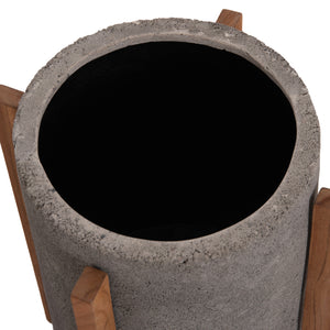 ΓΛΑΣΤΡΑ ΕΣΩΤ.ΧΩΡΟΥ HOFF HM4682.03S FIBER CEMENT ΓΚΡΙ-TEAK ΒΑΣΗ Φ33x42Υεκ - Pakobazaar