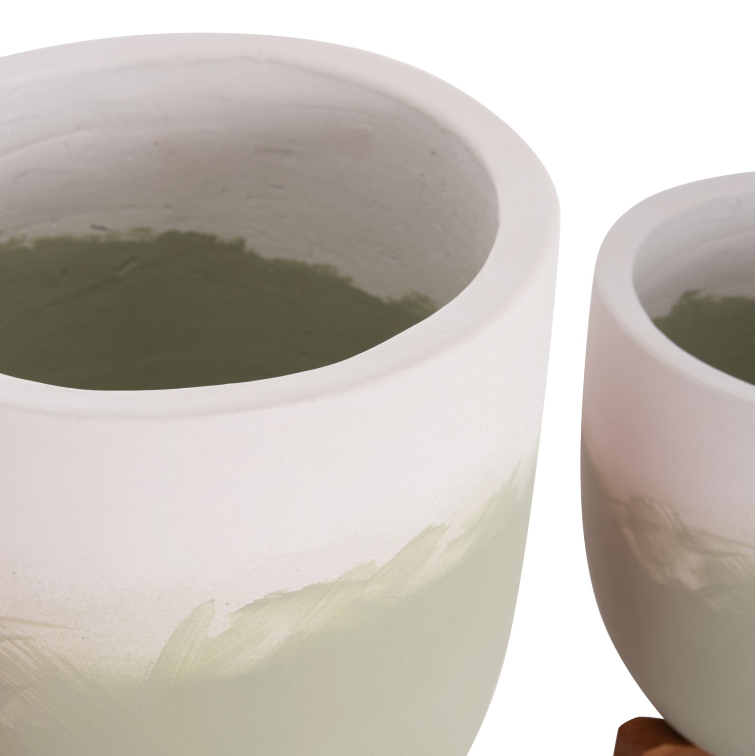 ΓΛΑΣΤΡΕΣ ΣΕΤ 2ΤΜΧ SEON HM4686.09 TERRACOTTA ΣΕ ΛΕΥΚΟ & ΠΡΑΣΙΝΟ--TEAK ΒΑΣΗ